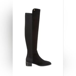 Stuart Weitzman Black Over-the-Knee Stretch Suede Boot
